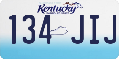 KY license plate 134JIJ