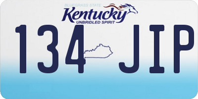 KY license plate 134JIP