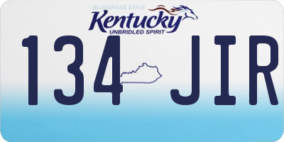 KY license plate 134JIR