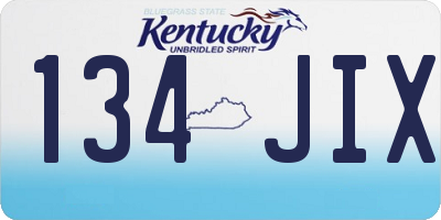 KY license plate 134JIX