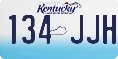 KY license plate 134JJH