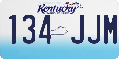 KY license plate 134JJM