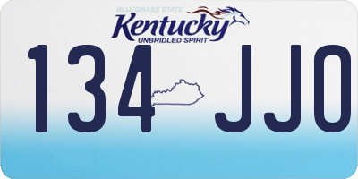 KY license plate 134JJO