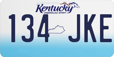 KY license plate 134JKE