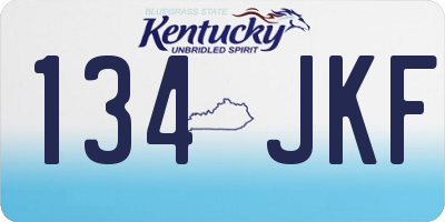 KY license plate 134JKF