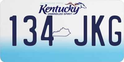 KY license plate 134JKG