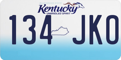 KY license plate 134JKO