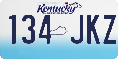 KY license plate 134JKZ