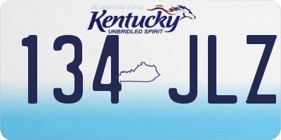 KY license plate 134JLZ