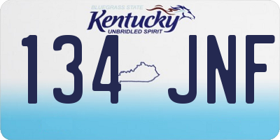 KY license plate 134JNF