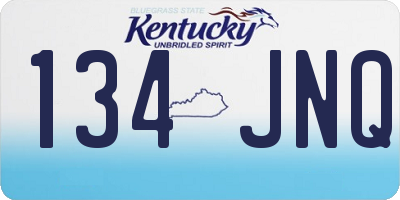KY license plate 134JNQ