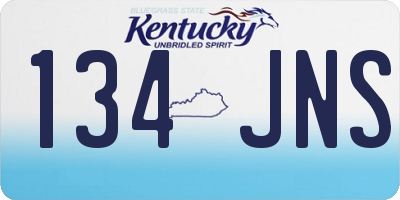 KY license plate 134JNS