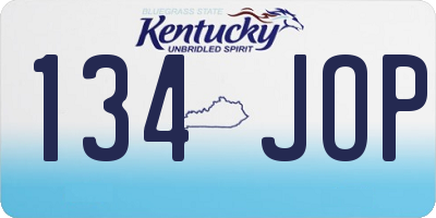 KY license plate 134JOP
