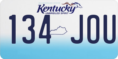KY license plate 134JOU