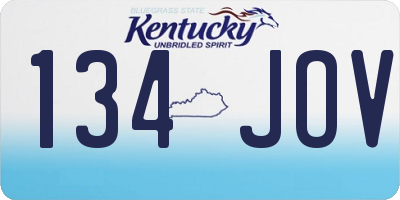 KY license plate 134JOV