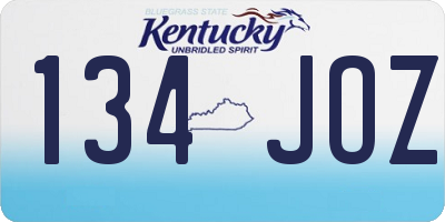 KY license plate 134JOZ