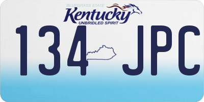 KY license plate 134JPC