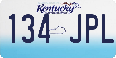KY license plate 134JPL