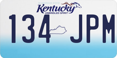 KY license plate 134JPM