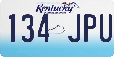 KY license plate 134JPU