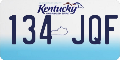 KY license plate 134JQF