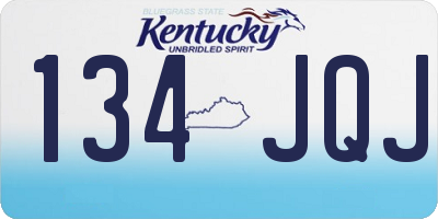 KY license plate 134JQJ