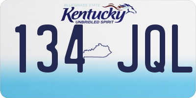 KY license plate 134JQL