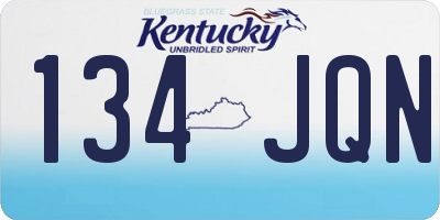 KY license plate 134JQN
