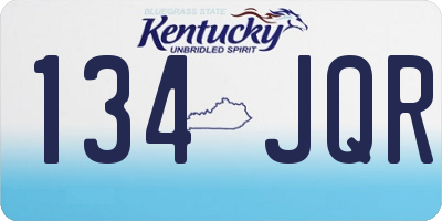 KY license plate 134JQR