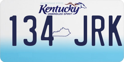 KY license plate 134JRK