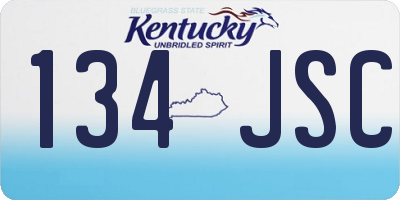 KY license plate 134JSC