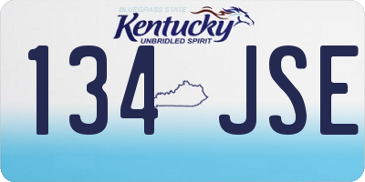 KY license plate 134JSE