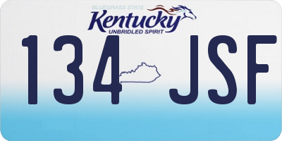 KY license plate 134JSF