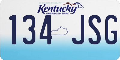 KY license plate 134JSG