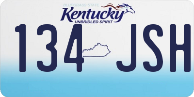 KY license plate 134JSH