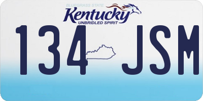 KY license plate 134JSM