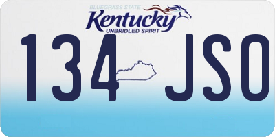 KY license plate 134JSO