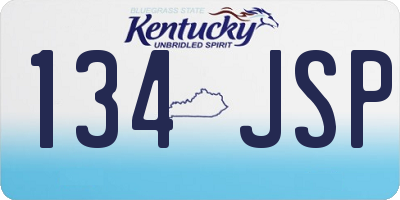KY license plate 134JSP