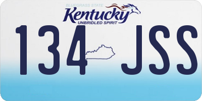 KY license plate 134JSS