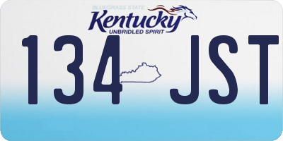 KY license plate 134JST