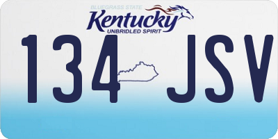 KY license plate 134JSV