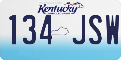 KY license plate 134JSW