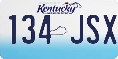 KY license plate 134JSX
