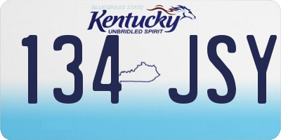 KY license plate 134JSY