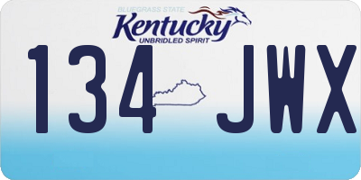 KY license plate 134JWX