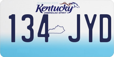 KY license plate 134JYD