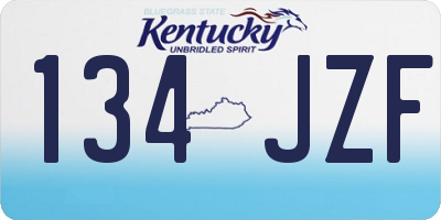 KY license plate 134JZF
