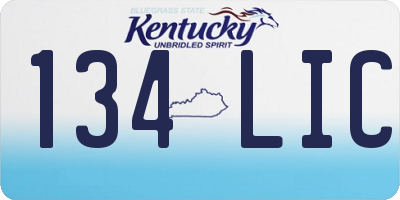 KY license plate 134LIC