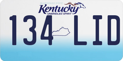 KY license plate 134LID