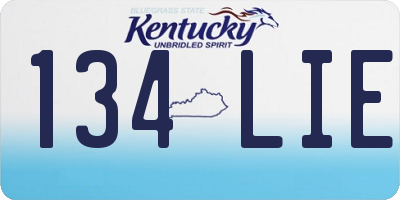 KY license plate 134LIE